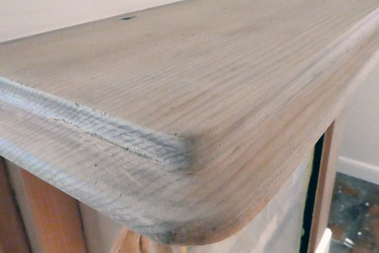 sanded fireplace top
