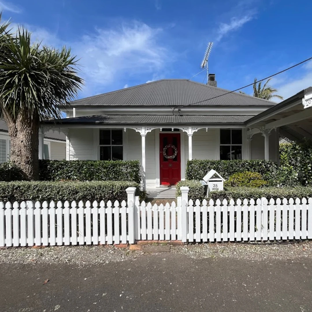 Charming villa exterior with a fresh coat of paint in Devonport